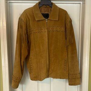 Excelled - vintage leather suede laced and fringed jacket - men’s size M